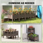 Raised Garden Bed with Legs, Self Watering Elevated Planter Boxes with Drainage Holes, 63" x 15.7" x 20.3"