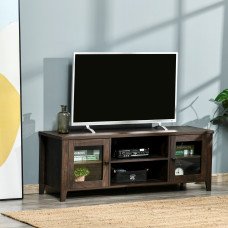 Fireplace TV Stand for TVs up to 60 inches, Wood TV Cabinet w/ Storage Doors or Living Room, Office, Coffee