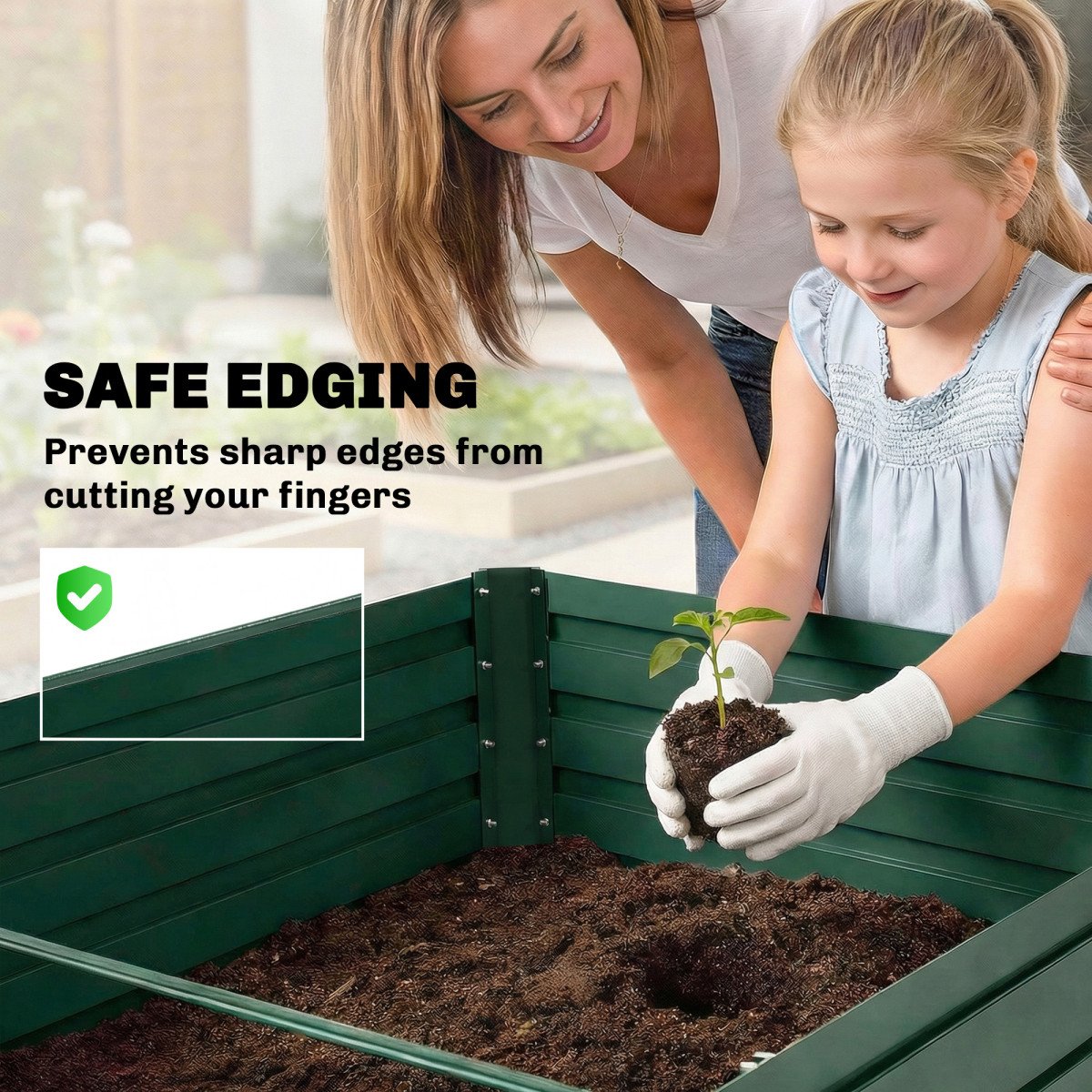 6' x 3' x 2' Raised Garden Bed, Set of 2 Galvanized Planter Box for Vegetables, Flowers, Herbs, Green