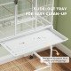 64" Large Rolling Bird Cage Bird House with Detachable Rolling Stand, Storage Shelf, Wood Perch Food Container, White