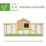 Wooden Chicken Coop, Outdoor Backyard Garden Large Rabbit Hutch with Nesting Box, Run, Ramp, Drawer