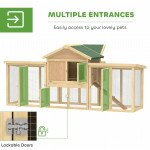 Wooden Chicken Coop, Outdoor Backyard Garden Large Rabbit Hutch with Nesting Box, Run, Ramp, Drawer