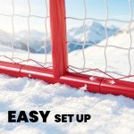 Soozier 3' x 2' Mini Hockey Goal, Easy Setup Hockey Net with Metal Frame, Lightweight & Portable