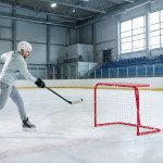 Soozier 3' x 2' Mini Hockey Goal, Easy Setup Hockey Net with Metal Frame, Lightweight & Portable