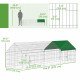 Metal Chicken Coop with UV-Resistant Cover for Rabbits, Ducks, Turtles, Guinea Pigs, 106" x 29.5" x 29.5", Green