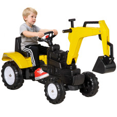 Ride-On Tractor for Kids, Pedal Excavator Ride-On Toy for 3 Year Olds, Yellow
