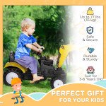 Ride-On Tractor for Kids, Pedal Excavator Ride-On Toy for 3 Year Olds, Yellow
