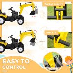Ride-On Tractor for Kids, Pedal Excavator Ride-On Toy for 3 Year Olds, Yellow