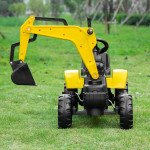 Ride-On Tractor for Kids, Pedal Excavator Ride-On Toy for 3 Year Olds, Yellow
