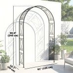 8 ft Garden Arch, Outdoor Trellis Arbor for Climbing Plants, Wedding Arch for Party Outdoor Garden Backyard, Black
