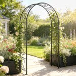 8 ft Garden Arch, Outdoor Trellis Arbor for Climbing Plants, Wedding Arch for Party Outdoor Garden Backyard, Black