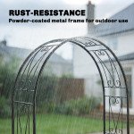 8 ft Garden Arch, Outdoor Trellis Arbor for Climbing Plants, Wedding Arch for Party Outdoor Garden Backyard, Black