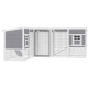 Chicken Coop with Run, L-Shaped Wooden Chicken House with 2 Houses, Outdoor Hen House with Waterproof Roof and Ramps
