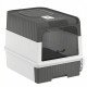 Cat Litter Box with Lid, Enclosed Kitty Litter Box with Pull-Out Drawer Tray, Scoop, 4 Deodorization Bags, Grey