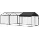 Large Metal Chicken Coop, Chicken Run with Waterproof & Anti-UV Cover for 3-5 Poultry, Outdoor Poultry Cage Rabbit Hutch