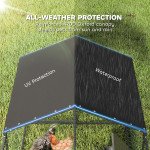 Large Metal Chicken Coop, Chicken Run with Waterproof & Anti-UV Cover for 3-5 Poultry, Outdoor Poultry Cage Rabbit Hutch