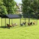 Large Metal Chicken Coop, Chicken Run with Waterproof & Anti-UV Cover for 3-5 Poultry, Outdoor Poultry Cage Rabbit Hutch