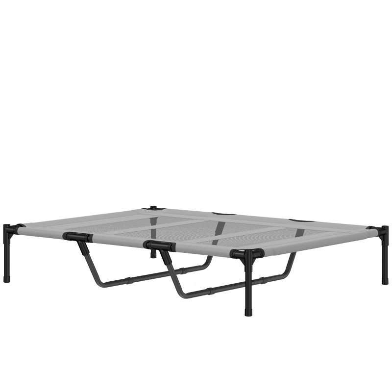 Elevated Dog Bed, Raised Dog Cot for XL Sized Dogs, Indoor & Outdoor, 48" x 36" x 9", Light Grey