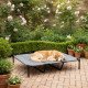 Elevated Dog Bed, Raised Dog Cot for XL Sized Dogs, Indoor & Outdoor, 48" x 36" x 9", Light Grey