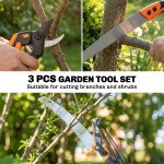 2-In-1 Manual Pole Saw, Hand Pruning Saw, Secateurs with Safety Lock, 6.5ft Aluminium Telescopic Pole Pruner