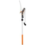 6.5ft 2-In-1 Manual Pole Saw for Tree Trimming, Aluminium Telescopic Long Reach Pole Pruner with Sharp 65Mn Steel Blade