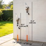 6.5ft 2-In-1 Manual Pole Saw for Tree Trimming, Aluminium Telescopic Long Reach Pole Pruner with Sharp 65Mn Steel Blade