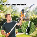 6.5ft 2-In-1 Manual Pole Saw for Tree Trimming, Aluminium Telescopic Long Reach Pole Pruner with Sharp 65Mn Steel Blade