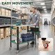2Tier Rolling Welding Table, Lockable Steel Heavy Duty Welding Workbench Table with Side Tray, Silver & Green
