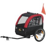 Qaba Bike Trailer for Kids, Baby Bicycle Trailer with 5-Point Harness, 16" Rubber Wheels, Storage Bag, for 18+ Months, Red