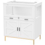 Hamster Cage with Storage Cabinet, Small Animal Cage with Pull Out Drawer and Acrylic Panels, 30" x 19.5" x 36"