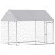 Heavy Duty Galvanized Steel Outdoor Dog Kennel with Waterproof Roof, Safety Lockable Latch System, 9.2' x 7.5' x 7.2'