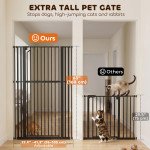 63" Extra Tall Pet Gate 30-41" Wide Adjustable Baby Gate Pressure Mounted for Doorways, Hallways, Stairs