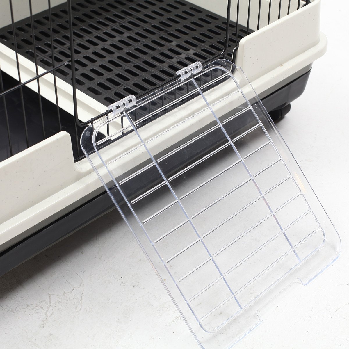 45"H Guinea Pig Cage, 4-Level Rabbit Cage for Ferret, Chinchilla, Hedghog, Bunny, Small Animal Habitat with Wheels, Slide-out Tray, Ramp, Black
