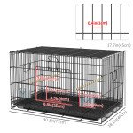 Birdcage for Canaries, Lovebirds Finches, Budgie Cage with Removable Tray, Bottom Mesh Panel, Wooden Perches, Food Containers, 30"L x 18"W x 18"H, Black