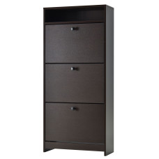 Slim Shoe Storage with 3 Flip Drawers and Adjustable Shelves Shoe Cabinet Organizer for 9 Pair, Coffee