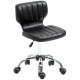 Height Adjustable Salon Stool, PU Leather Rolling Stool with Back, Wheels for Beauty, Spa, Tattoo, Home Office, Black
