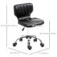 Height Adjustable Salon Stool, PU Leather Rolling Stool with Back, Wheels for Beauty, Spa, Tattoo, Home Office, Black