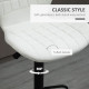 Bar Stools Set of 2 Adjustable Height Swivel Bar Chairs in PU Leather with Backrest & Footrest, White