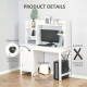 Computer Desk with Storage, 47 Inch Farmhouse Home Office Desk with Open Shelves and 2-Tier Cabinet, White