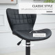 Bar Stools Set of 2, Adjustable Height Swivel Bar Chairs, PU Leather Upholstered Kitchen Counter Stools with Wide Seat, Back and Footrest, Black