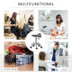 Saddle Stool, PU Leather Adjustable Rolling Salon Chair for Massage, Spa, Clinic, Beauty and Tattoo, Black
