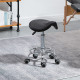 Saddle Stool, PU Leather Adjustable Rolling Salon Chair for Massage, Spa, Clinic, Beauty and Tattoo, Black
