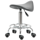 Saddle Stool, PU Leather Adjustable Rolling Salon Chair for Massage, Spa, Clinic, Beauty and Tattoo, Grey