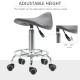 Saddle Stool, PU Leather Adjustable Rolling Salon Chair for Massage, Spa, Clinic, Beauty and Tattoo, Grey