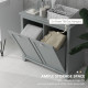 Tilt-Out Laundry Storage Cabinet, Bathroom Storage Organizer with Two-Compartment Tilt Out Hamper, Grey