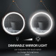 24'' Round Led Bathroom Mirror, Dimmable Anti Fog Wall-Mounted Mirror with 3 Temperature Colors, Plug-in, Rose Gold