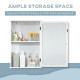 Bathroom Mirror Cabinet, Wall Mounted Medicine Cabinet with Door and Shelves, White