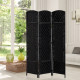 6ft Folding Room Divider, 3 Panel Wall Partition with Wooden Frame for Bedroom, Home Office, Black