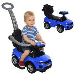 2-in-1 Kid Ride-On Push Car Sliding Car, Ride-On Toy for Boys and Girls Toddlers 1–3 Years Old, with Horn, Music, Light Function, Secure Bar, Blue