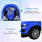2-in-1 Kid Ride-On Push Car Sliding Car, Ride-On Toy for Boys and Girls Toddlers 1–3 Years Old, with Horn, Music, Light Function, Secure Bar, Blue